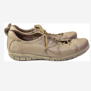 Born Leather Shoes Casual Women’s Size 11 Beige Tan Lace Up Comfort Handcrafted